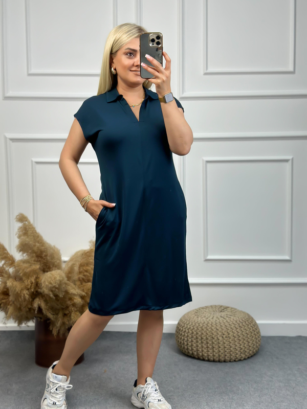 Polo Yaka Modal Kumaş Elbise LARCİVET-23YELB000087