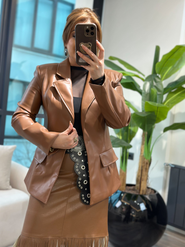Suni Deri Blazer Ceket TABA-23MeDIS00020
