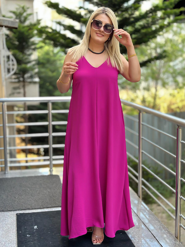 Tam Boy Ayarlanabilir Askılı Elbise FUŞYA-23YELB000084