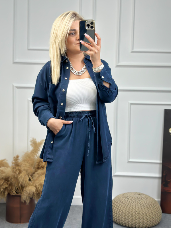 Tensel Denim Takım KOYU MAVİ-23YUST000100