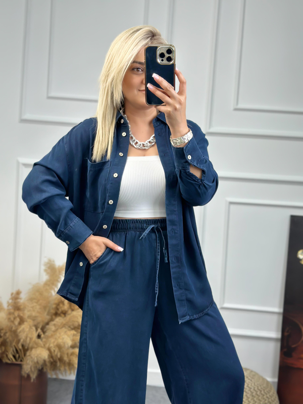 Tensel Denim Takım KOYU MAVİ-23YUST000100