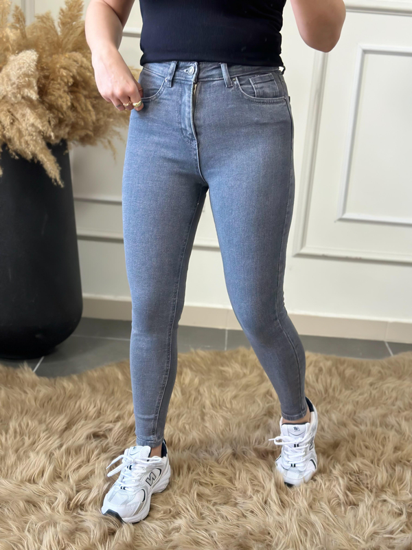 Yüksek Bel Skinny Jean GRİ-23KYeni00075