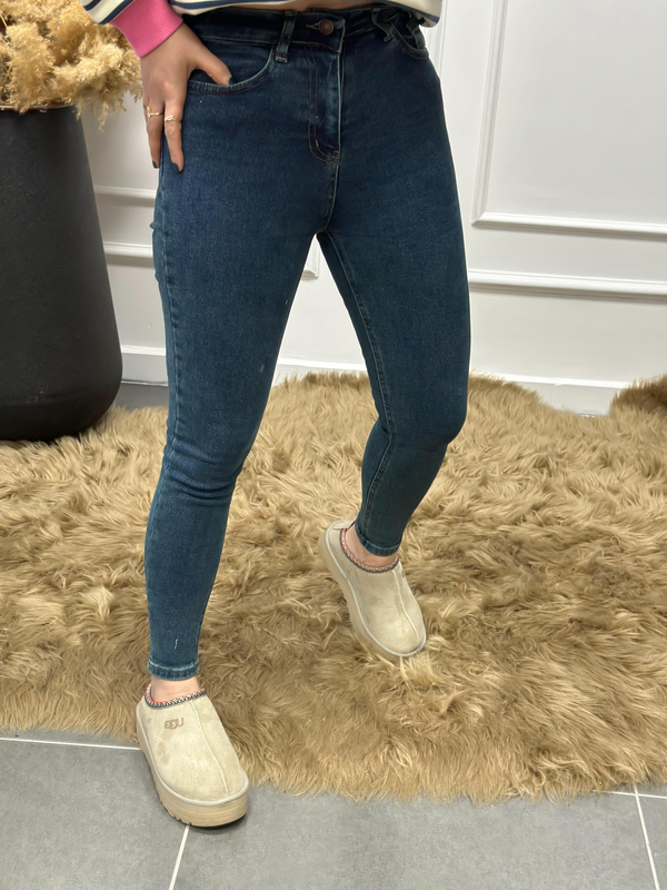 Yüksek Bel Skinny Jean KOYU MAVİ-23KYeni00075