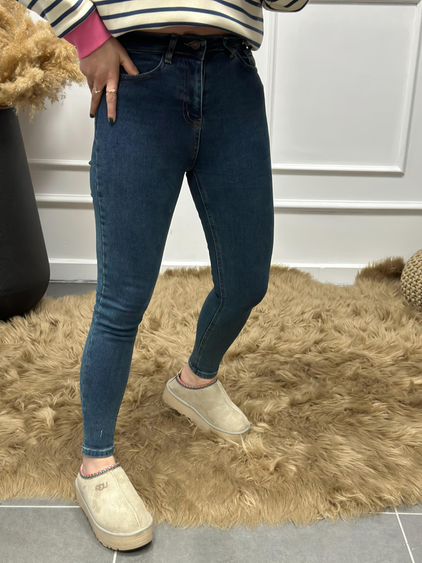 Yüksek Bel Skinny Jean KOYU MAVİ-23KYeni00075