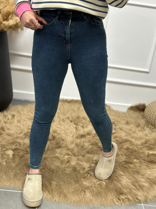 Yüksek Bel Skinny Jean KOYU MAVİ-23KYeni00075