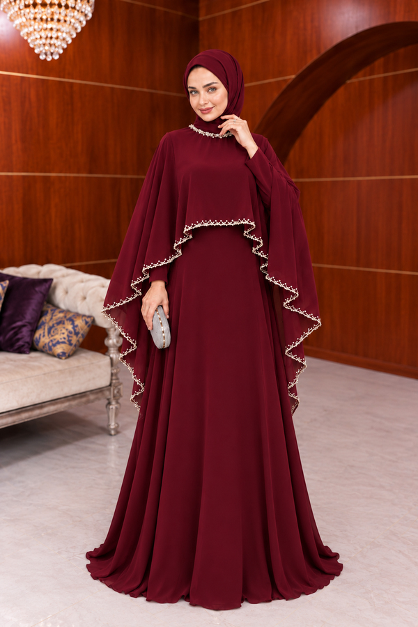 Arlen Tasarım Abiye - Bordo