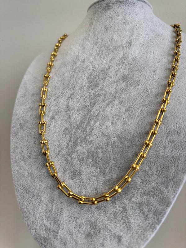 Ataç Detay Zincir Kolye - Gold