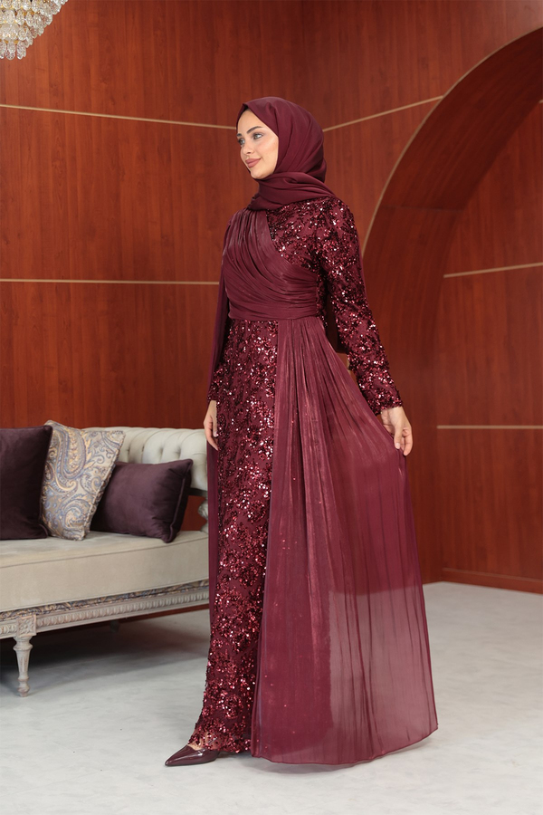 Begonya Tasarım Abiye - Bordo