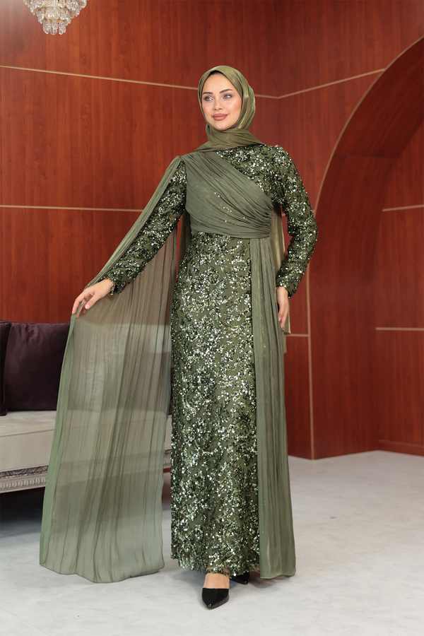 Begonya Tasarım Abiye - Haki