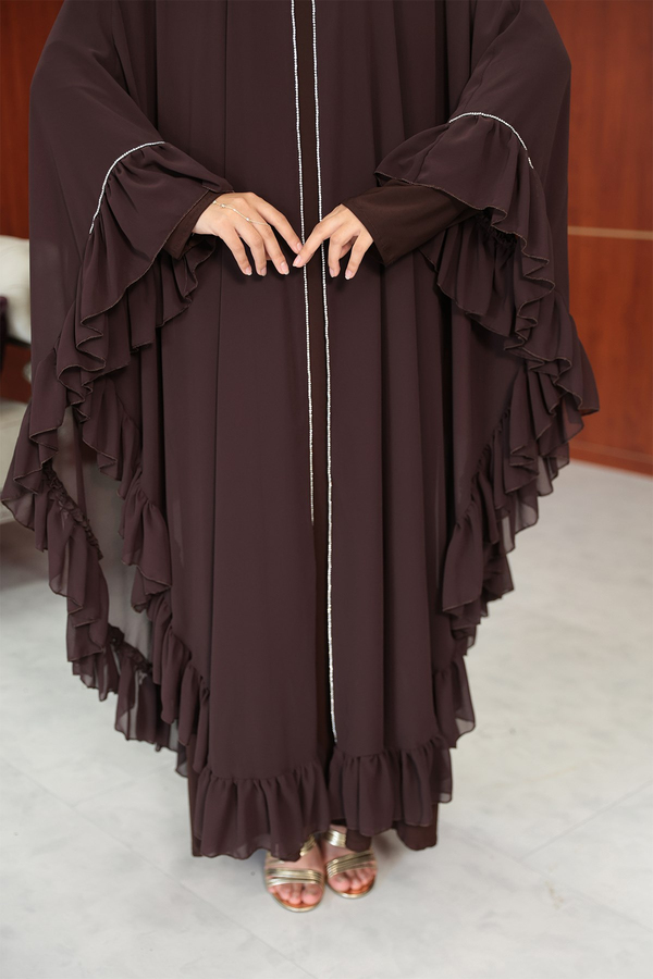 Bukre Tasarım Abaya - Kahverengi