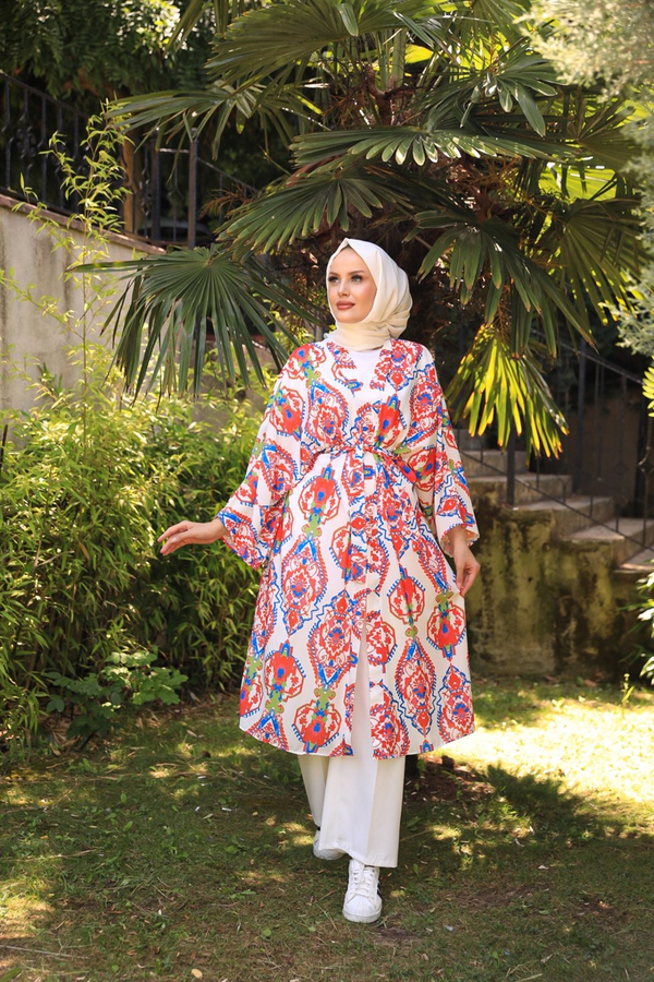 Çok Renkli Kimono - Çok Renkli Koyu