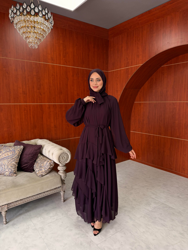 Damla Şifon Abiye - Mürdüm
