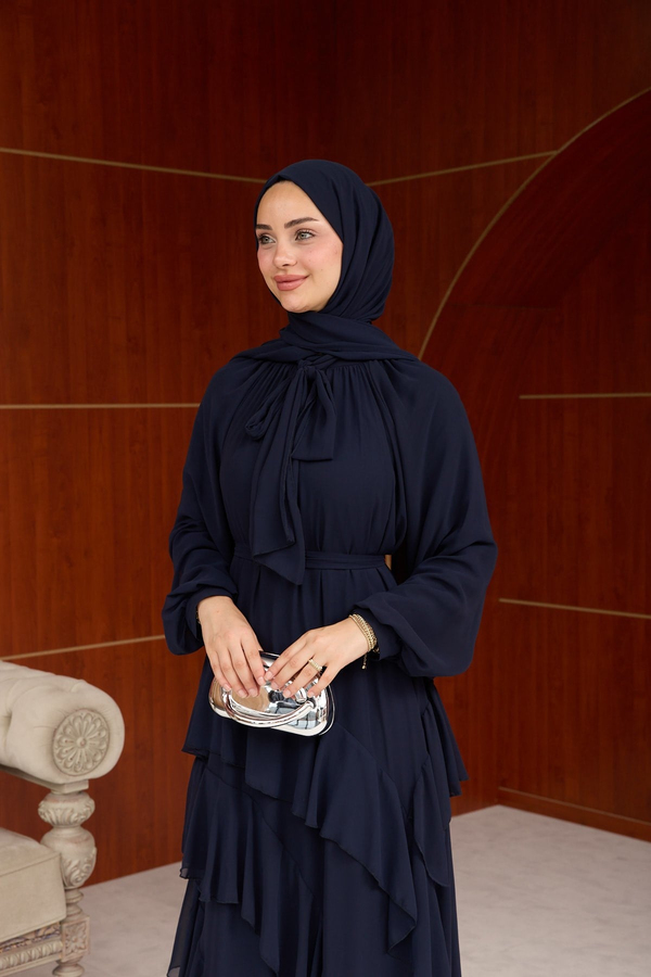 Eslem Şifon Abiye - Lacivert