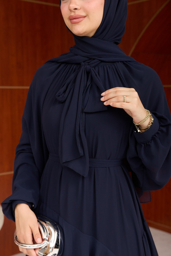 Eslem Şifon Abiye - Lacivert