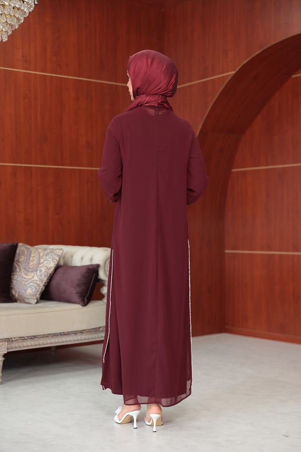 Ezgi Tasarım Abaya - Bordo