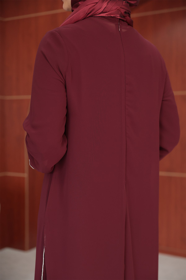 Ezgi Tasarım Abaya - Bordo