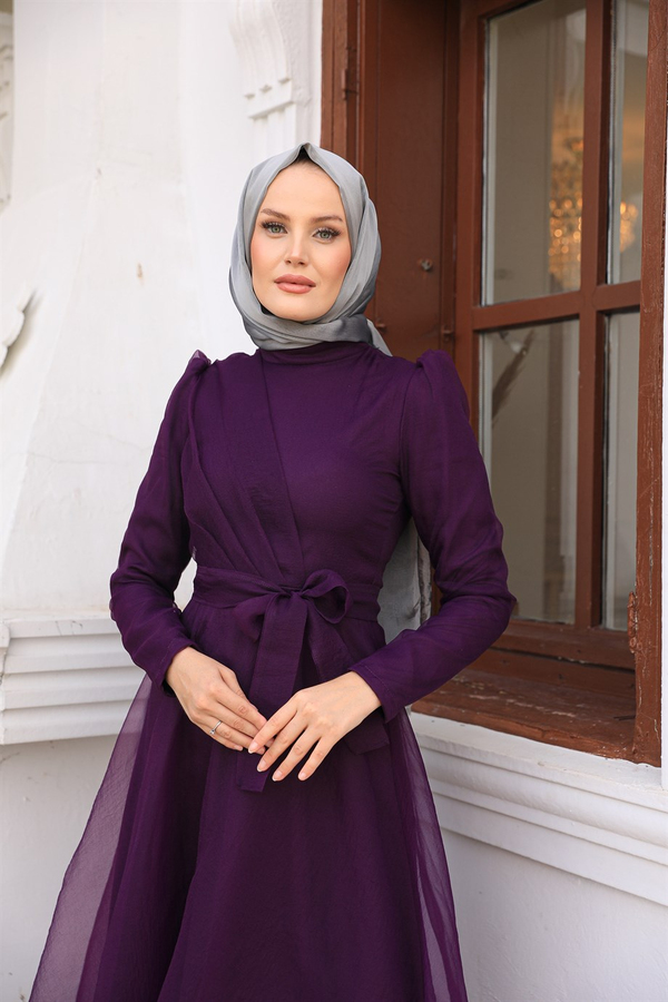 Hale Tül Abiye - Mor