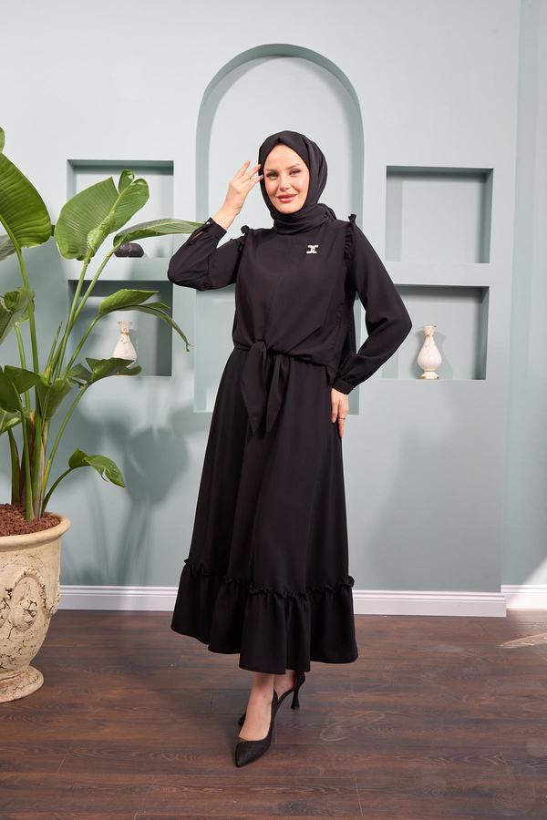 Halime Etekli Takım - Siyah