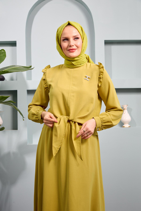 Halime Etekli Takım - Yağ Yeşili