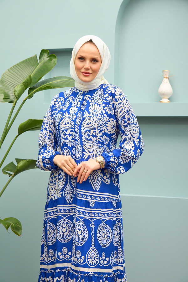 Handan Elbise - Saks Mavi