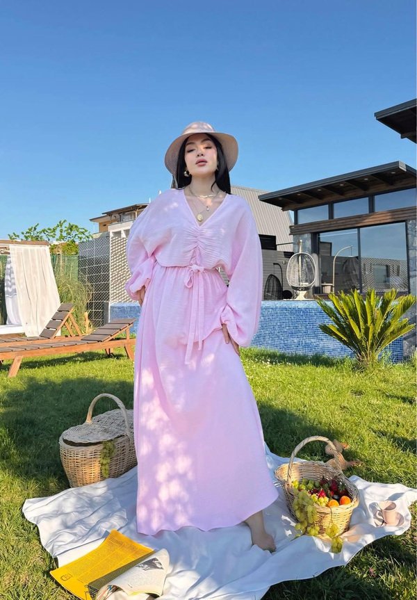 İnci Elbise - Pembe
