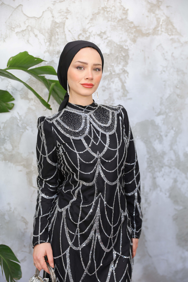 Işıltı Abiye - Siyah