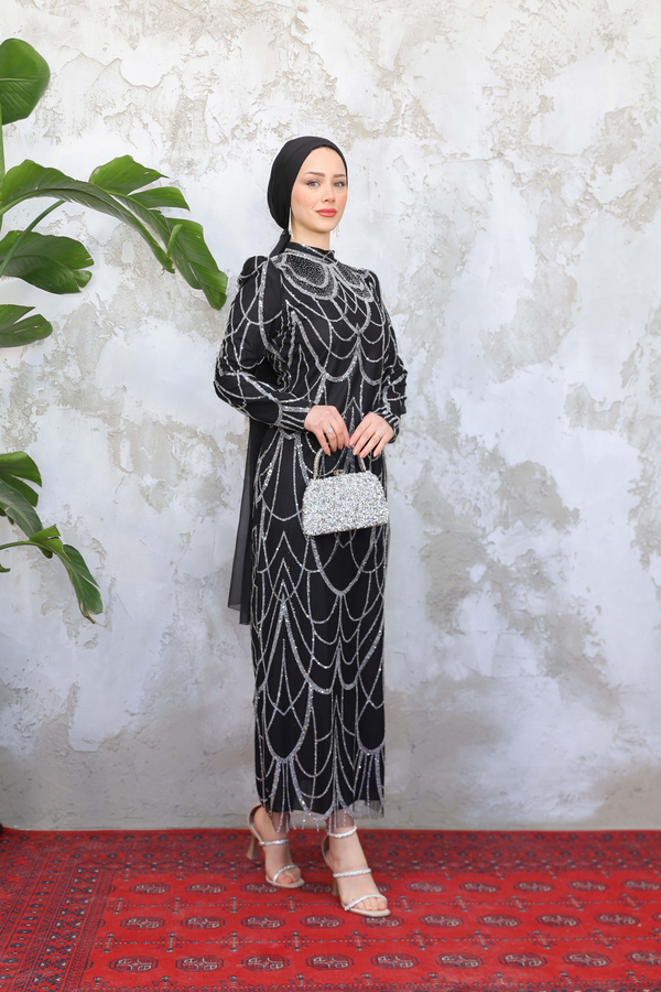 Işıltı Abiye - Siyah