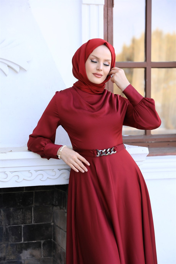 Kemer Toka Abiye - Bordo