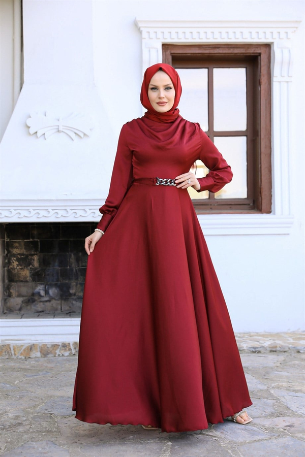 Kemer Toka Abiye - Bordo