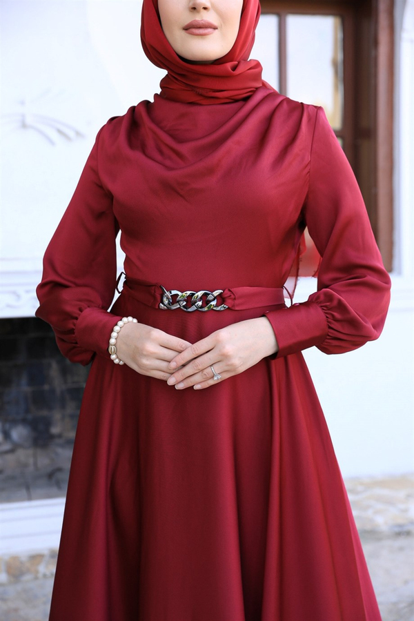 Kemer Toka Abiye - Bordo