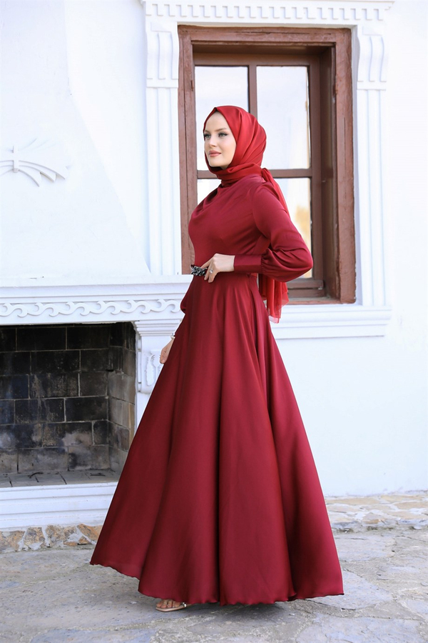 Kemer Toka Abiye - Bordo