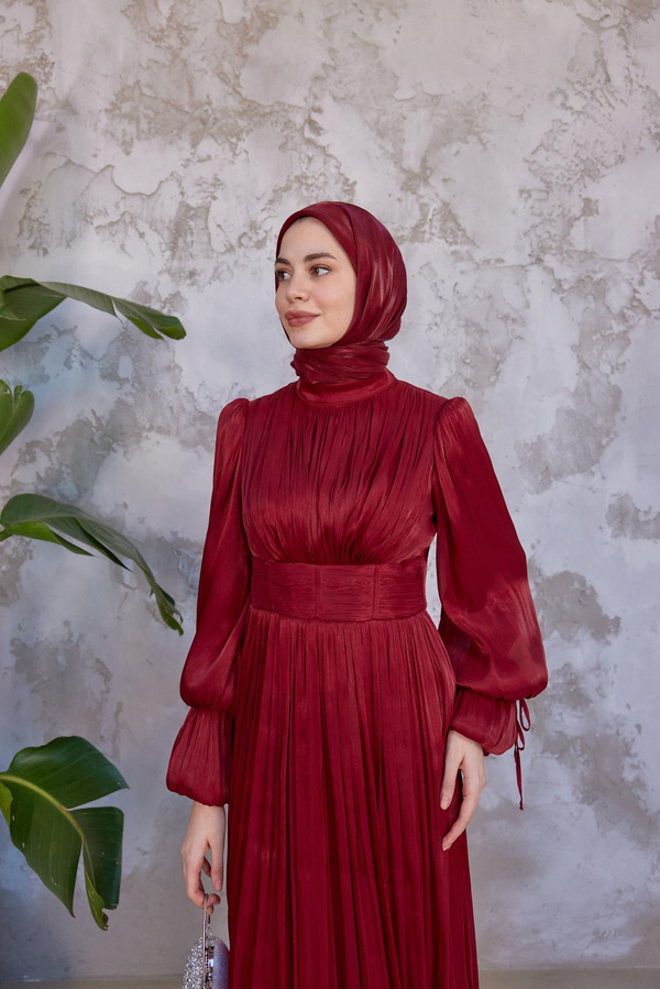 Mariam Tesettür Abiye - Bordo
