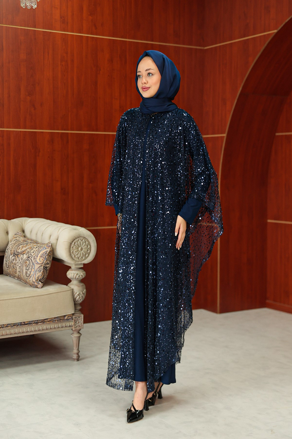 Mavi Tasarım Abaya - Lacivert