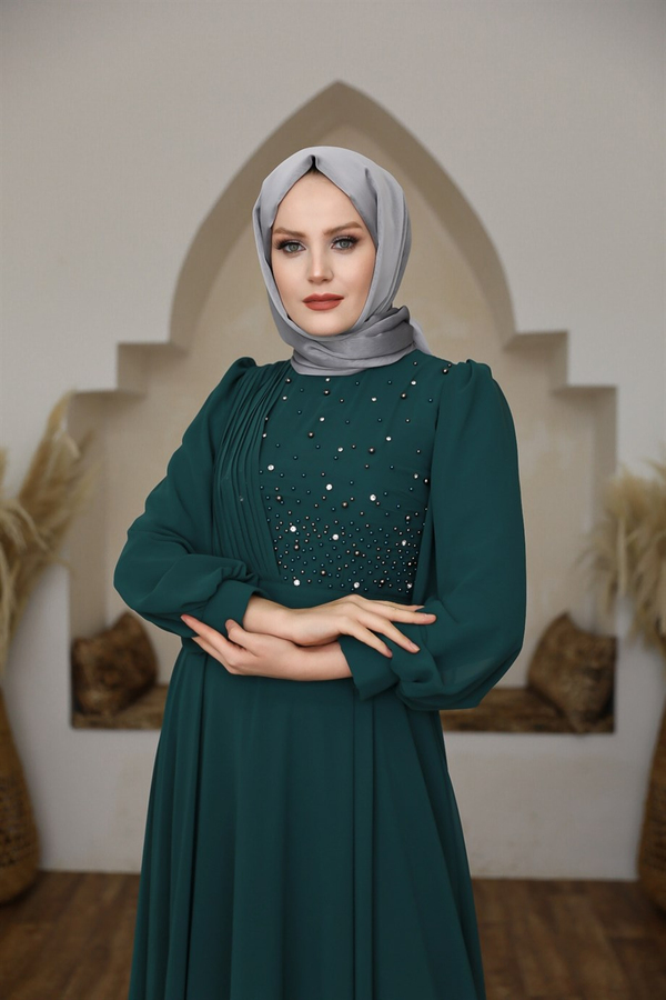 Mısra Elbise - Yeşil