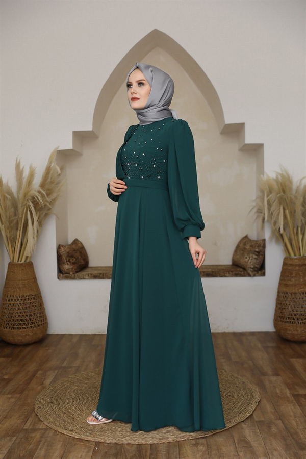 Mısra Elbise - Yeşil