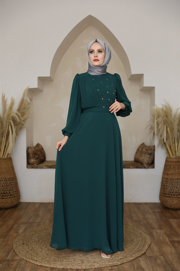 Mısra Elbise - Yeşil