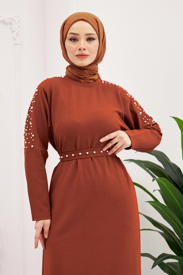 Nazlı Elbise - Kiremit