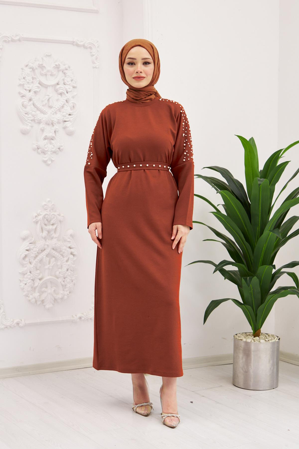 Nazlı Elbise - Kiremit