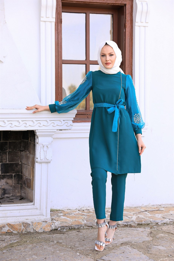 Organze Takım - Zümrüt Yeşil