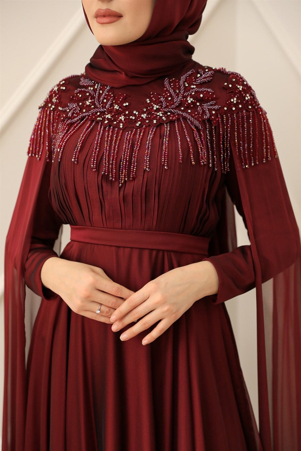 Pelerin Abiye - Bordo