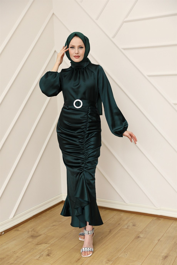 Satin Style Dressy - Emerald Green