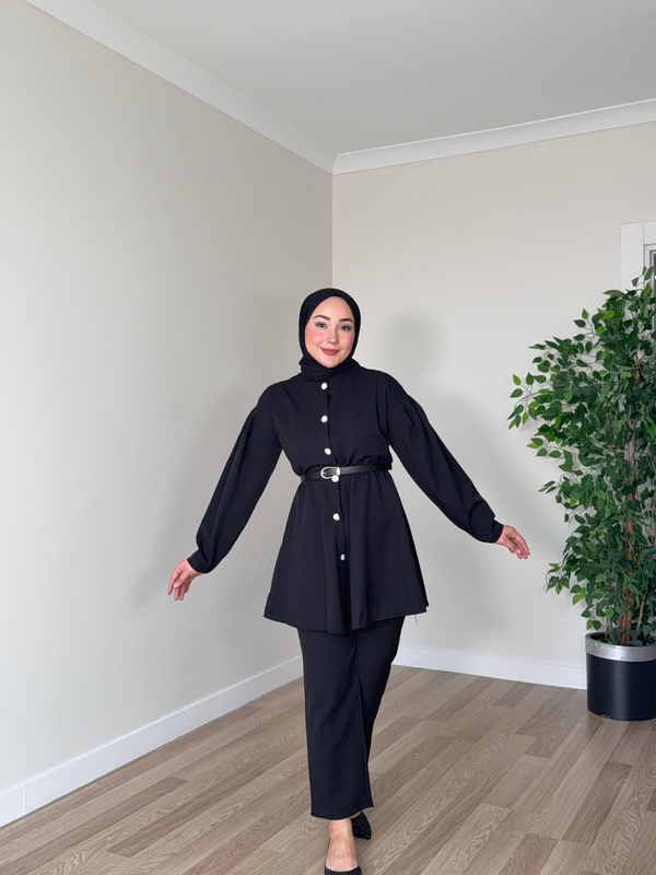 Selinay Pantolon Takım - Siyah