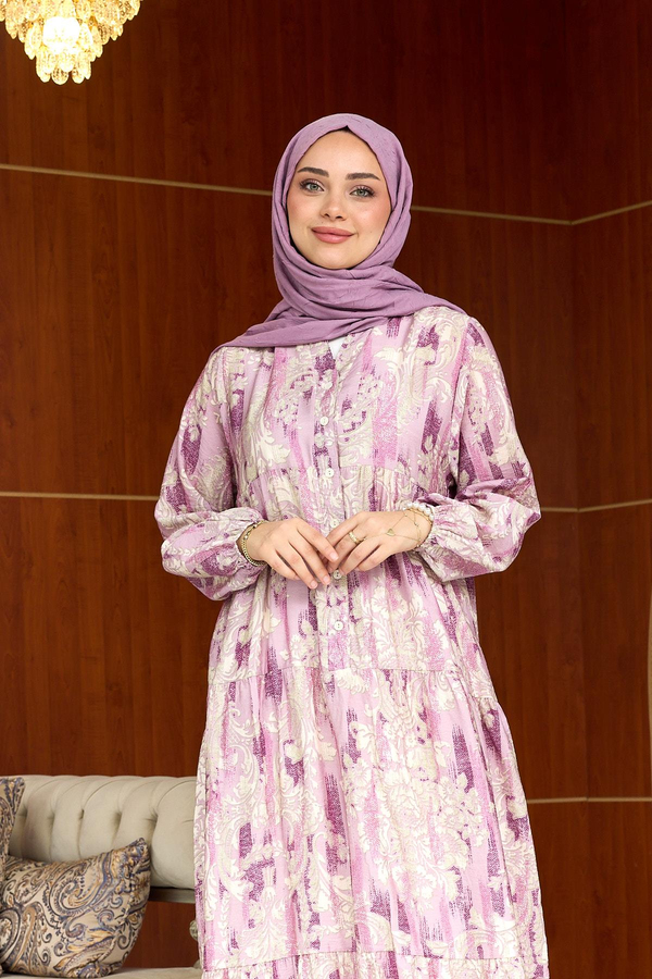Serpil Desen Elbise - Pudra