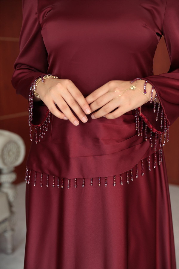 Yosun Tasarım Abiye - Bordo