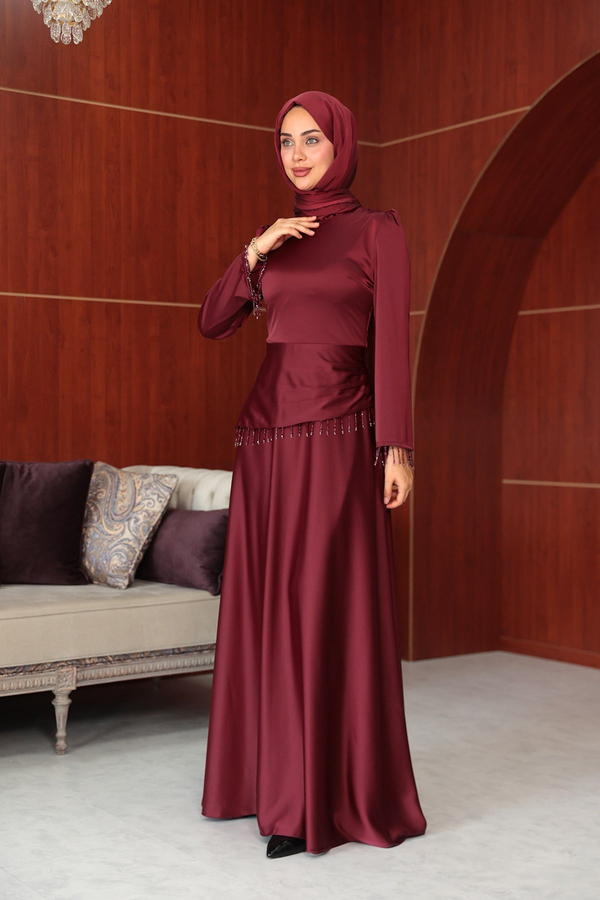 Yosun Tasarım Abiye - Bordo