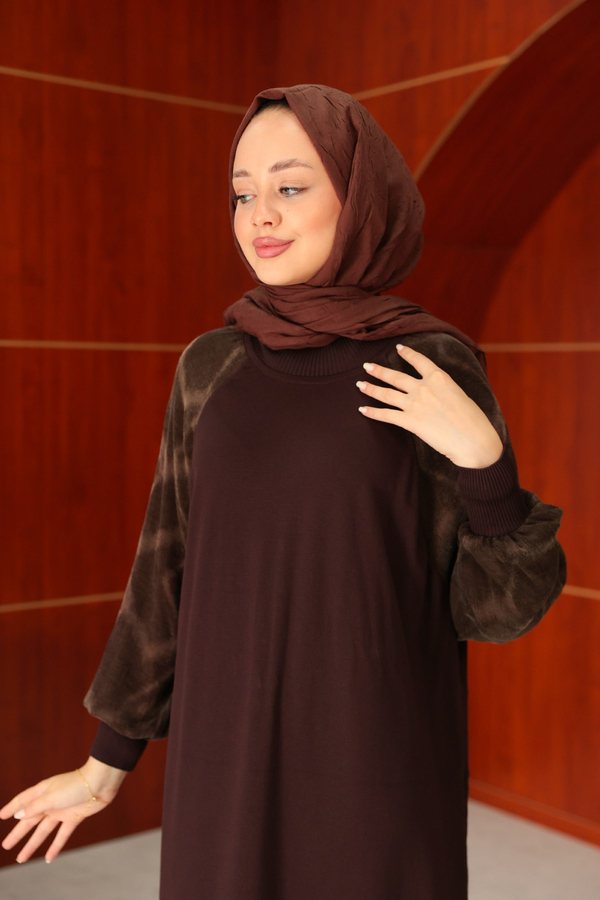 Zeynep Tasarım Elbise - Acı Kahve