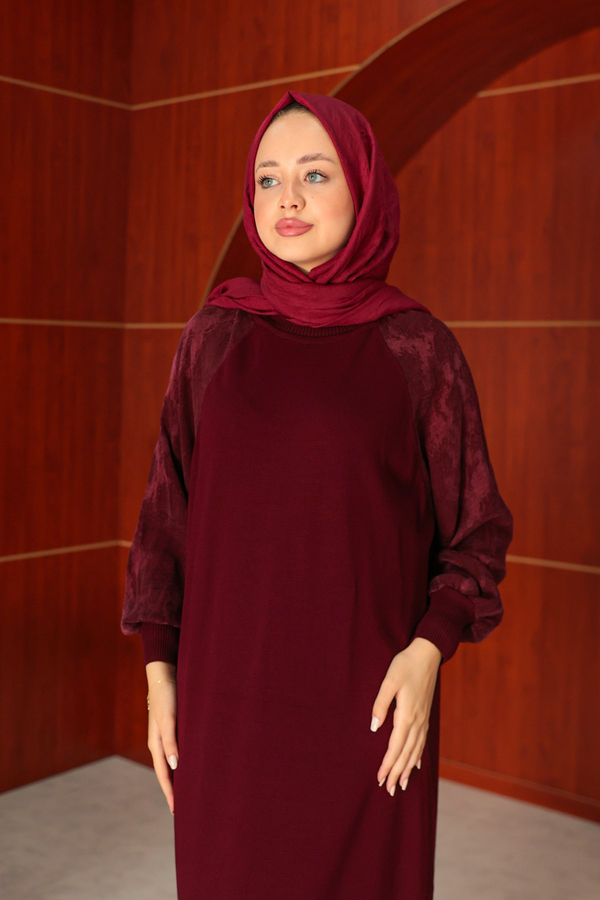 Zeynep Tasarım Elbise - Bordo