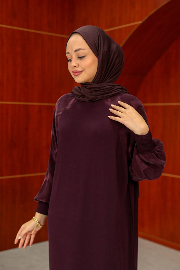 Zeynep Tasarım Elbise - Mürdüm