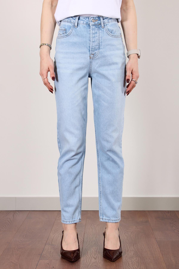 Açık Kar Yıkama Mom Fit Jean