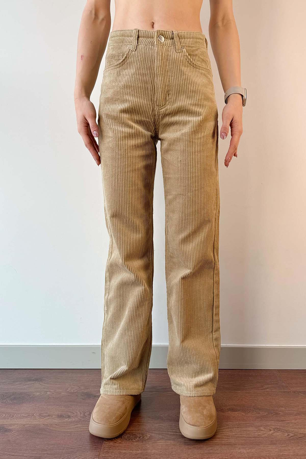 Bal Köpüğü Straight Kesim Kadife Jean Pantolon